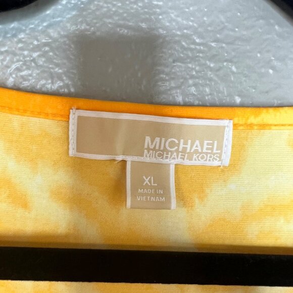 Michael Michael Kors Sleeveless Top‎ Shirt Size XL Yellow Cowl Neck Career - Picture 2 of 6